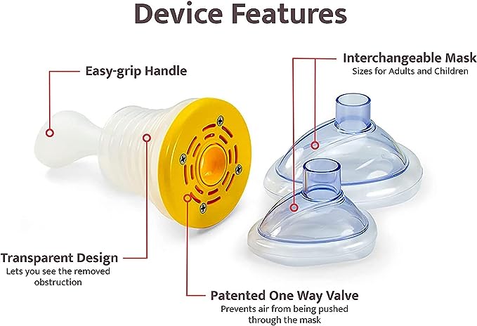 ACD Chokevac Advanced - Dispositivo Antiatragantamiento Avanzado, Kit de Botiquín de Primeros para Niño y Adulto Antiatragantamiento original premium.