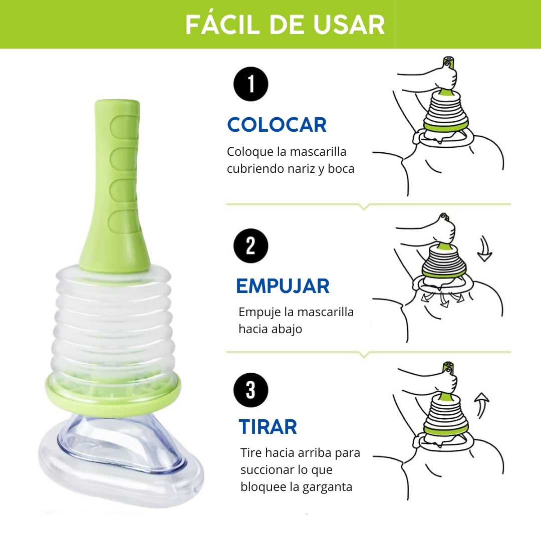 ACD FlashVac Home - Dispositivo Anti-Atragantamiento Portátil de Rescate por Asfixia | Primeros auxilios para Bebé, Niño y Adulto.