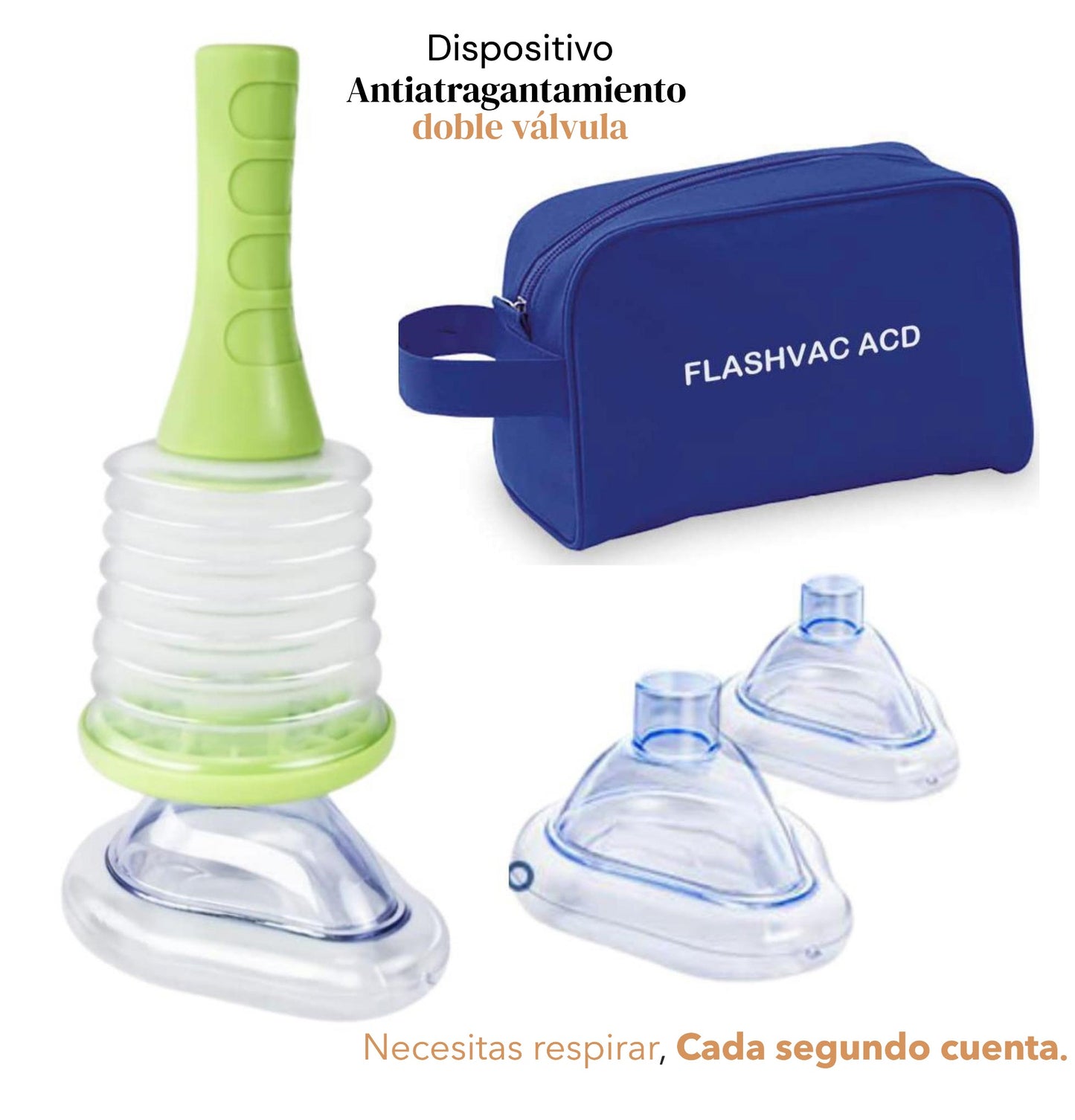 ACD FlashVac Kit de viaje - Dispositivo Anti-Atragantamiento Portátil de Rescate por Asfixia | Primeros auxilios para Bebé, Niño y Adulto.