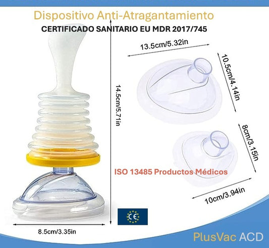 ACD PlusVac - Dispositivo de Emergencia Antiasfixia Profesional, Kit de Botiquín de Primeros para Niño y Adulto Antiatragantamiento