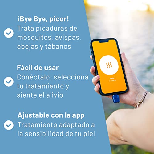 Android y Iphone HEAT IT - Dispositivo para picaduras de insectos con tu smartphone - Alivio sin químicos del picor y dolor con calor concentrado - para Android (USB-C) y Apple iPhone.