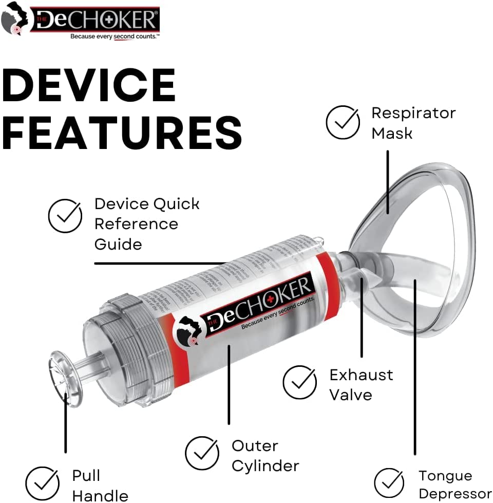 DECHOKER PACK 3 - Dispositivo antiasfixia y anti-atragantamiento para Adultos, Niños y bebés (paquete de 3 unidades)
